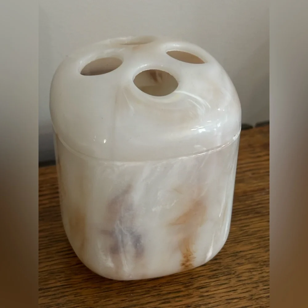 Vintage 80s Celluloid Toothbrush Holder